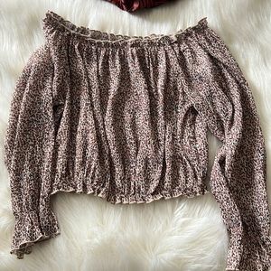Princess Polly off the shoulder cheetah print top